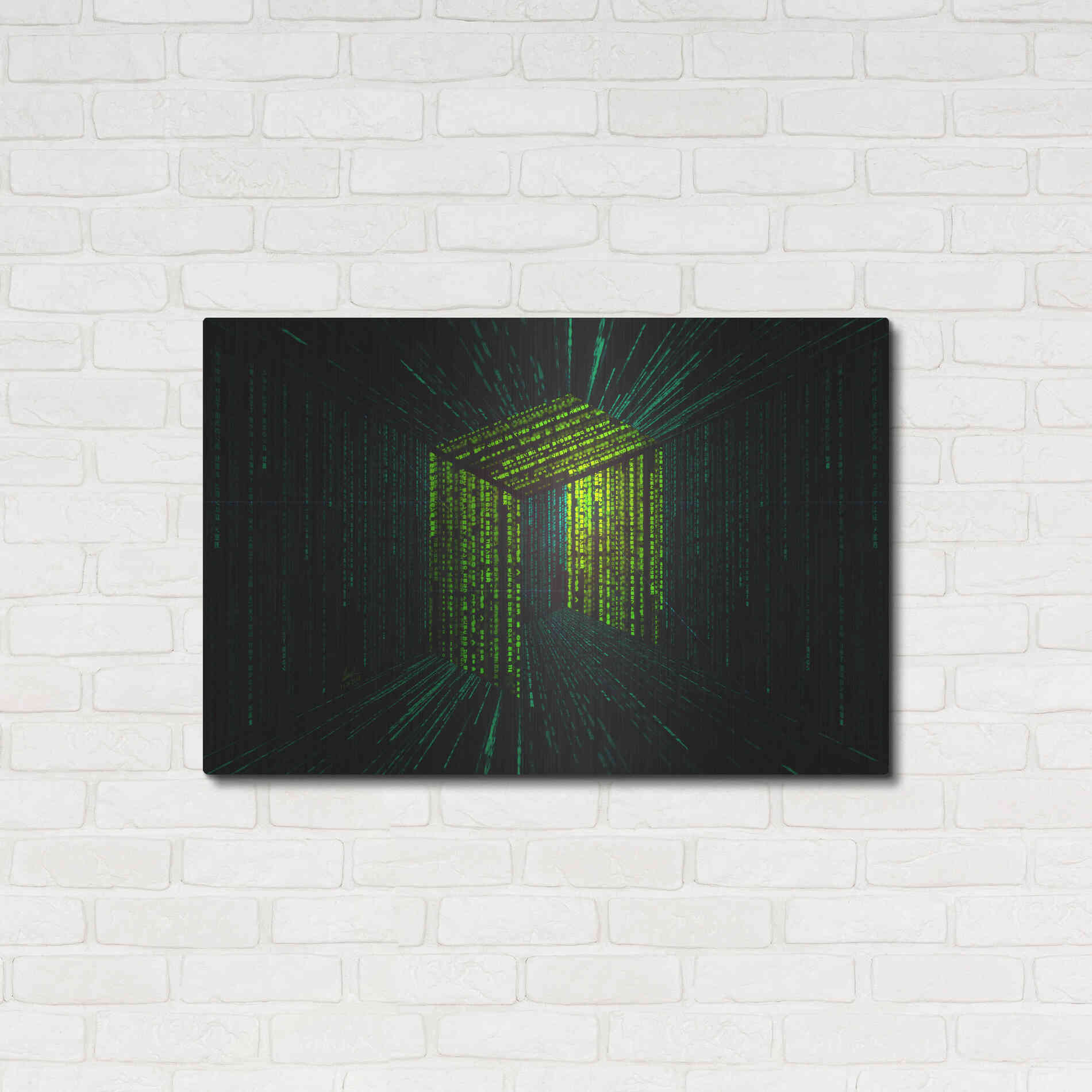 Luxe Metal Art 'Digital Rain Neo Crypto' by Katalina, Metal Wall Art,36x24
