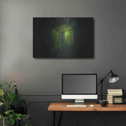 Luxe Metal Art 'Digital Rain Neo Crypto' by Katalina, Metal Wall Art,36x24