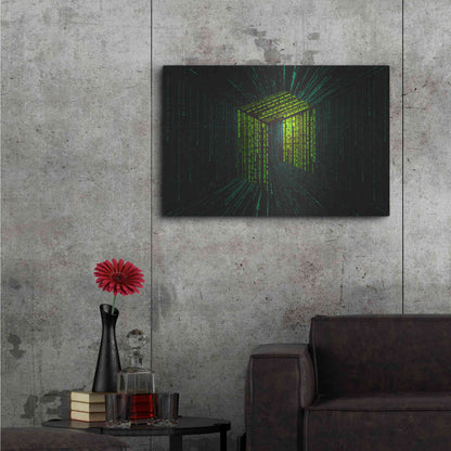 Luxe Metal Art 'Digital Rain Neo Crypto' by Katalina, Metal Wall Art,36x24