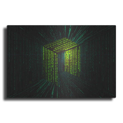 Luxe Metal Art 'Digital Rain Neo Crypto' by Katalina, Metal Wall Art