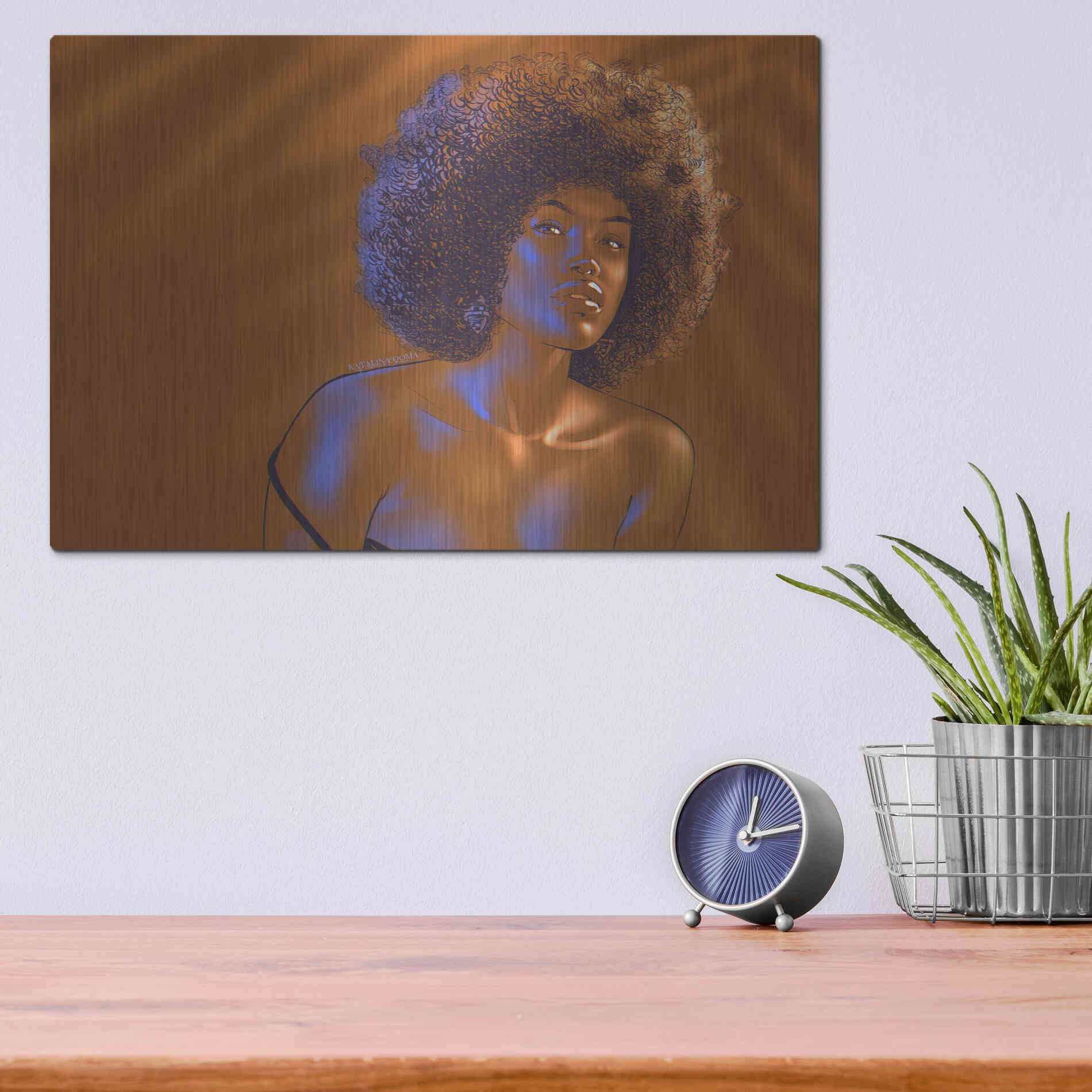 Luxe Metal Art 'Tanarelle' by Katalina, Metal Wall Art,16x12