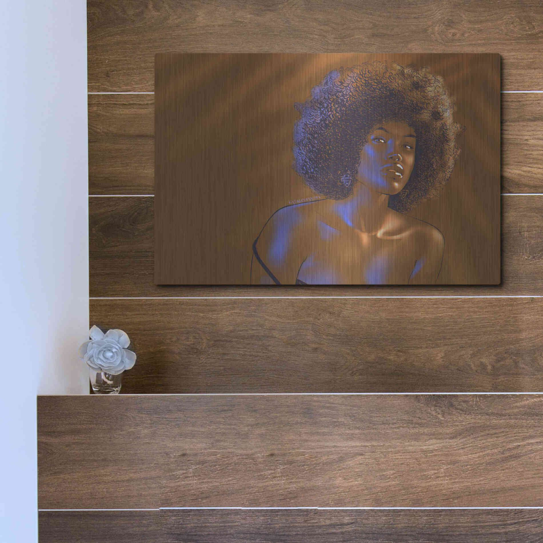 Luxe Metal Art 'Tanarelle' by Katalina, Metal Wall Art,16x12