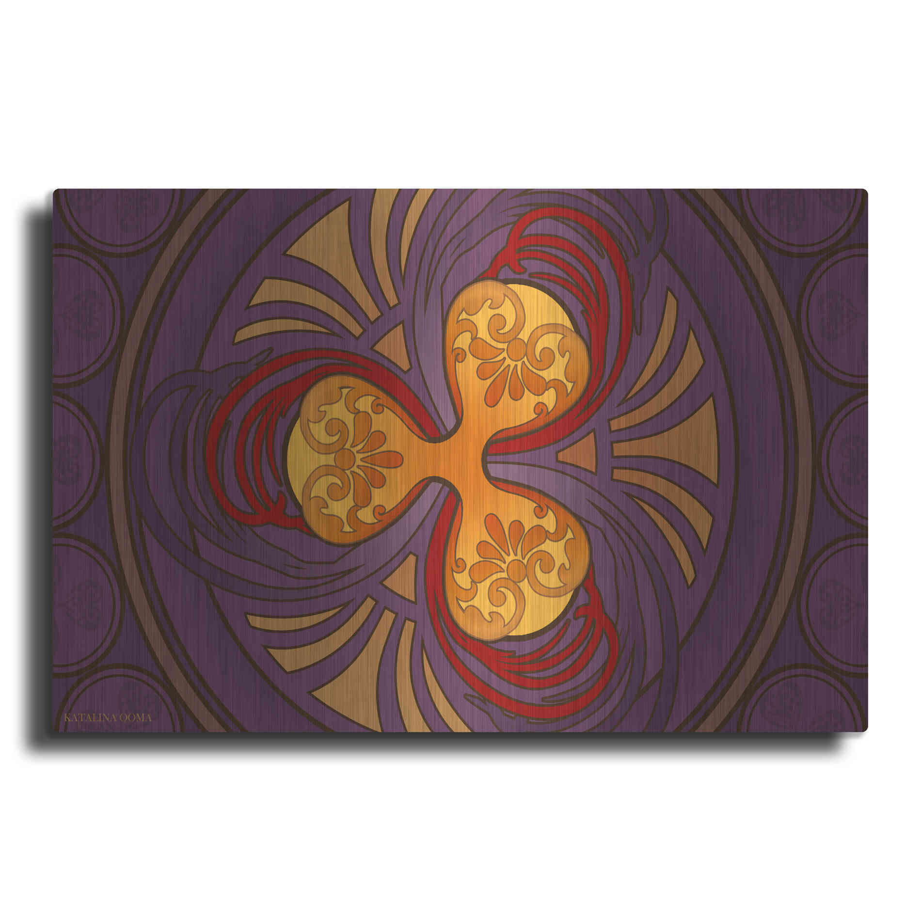 Luxe Metal Art 'Art Nouveau Ripple Crypto' by Katalina, Metal Wall Art