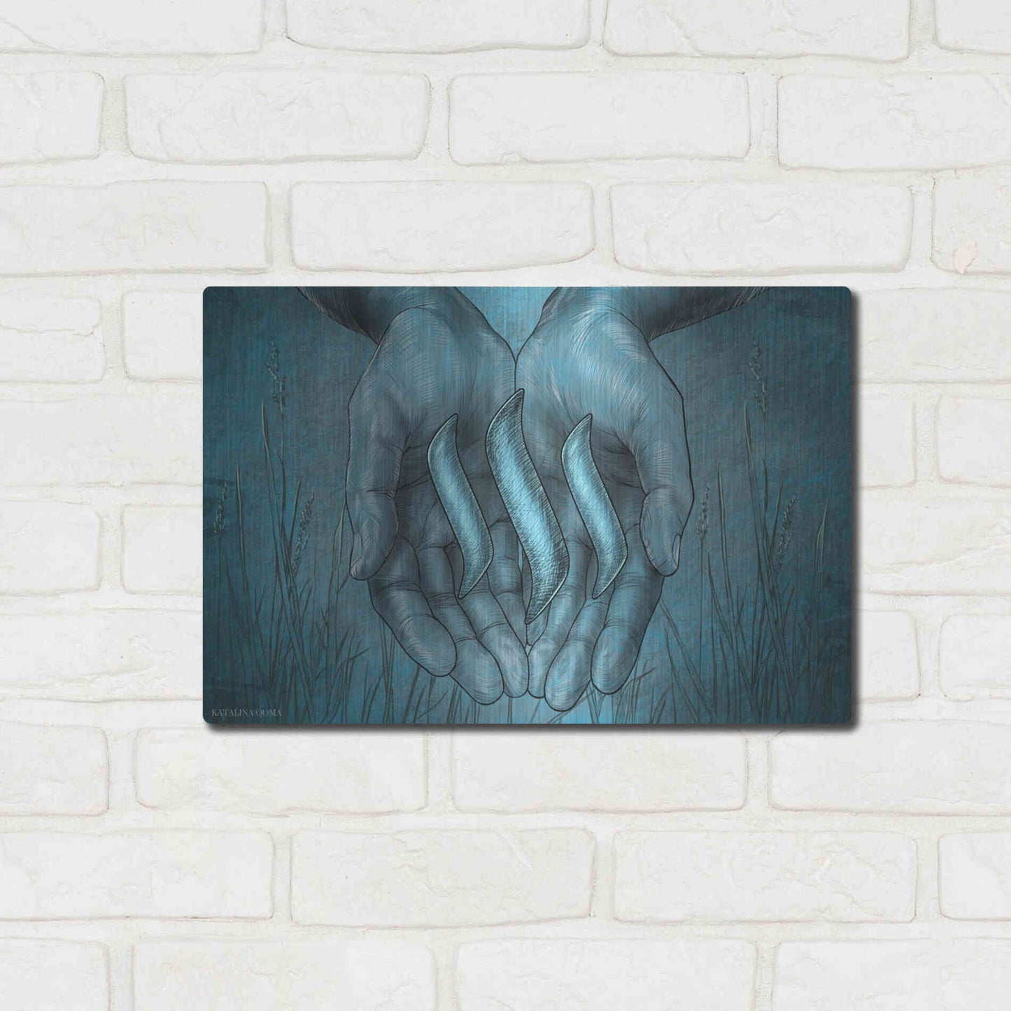 Luxe Metal Art 'Steem Crypto' by Katalina, Metal Wall Art,16x12