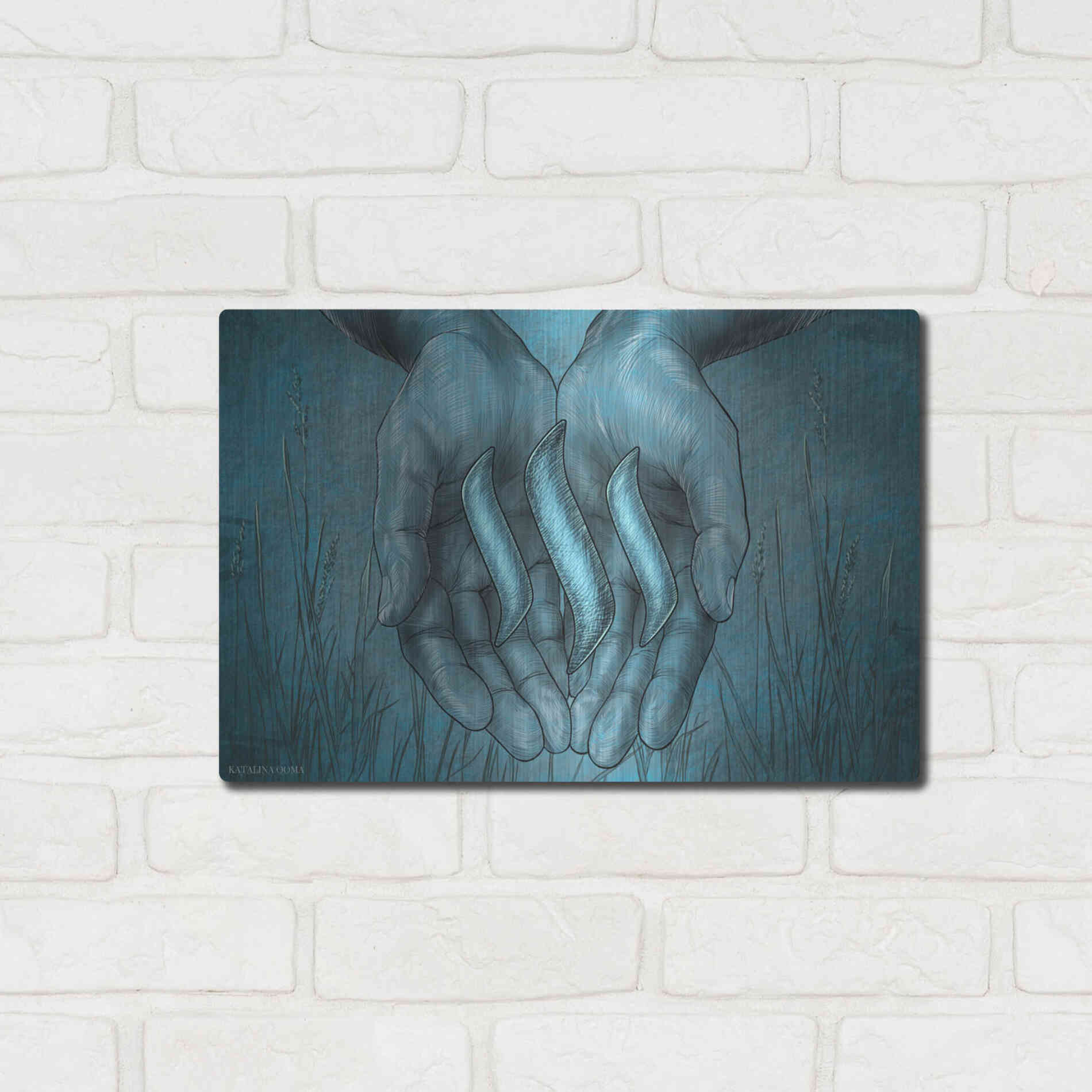 Luxe Metal Art 'Steem Crypto' by Katalina, Metal Wall Art,16x12