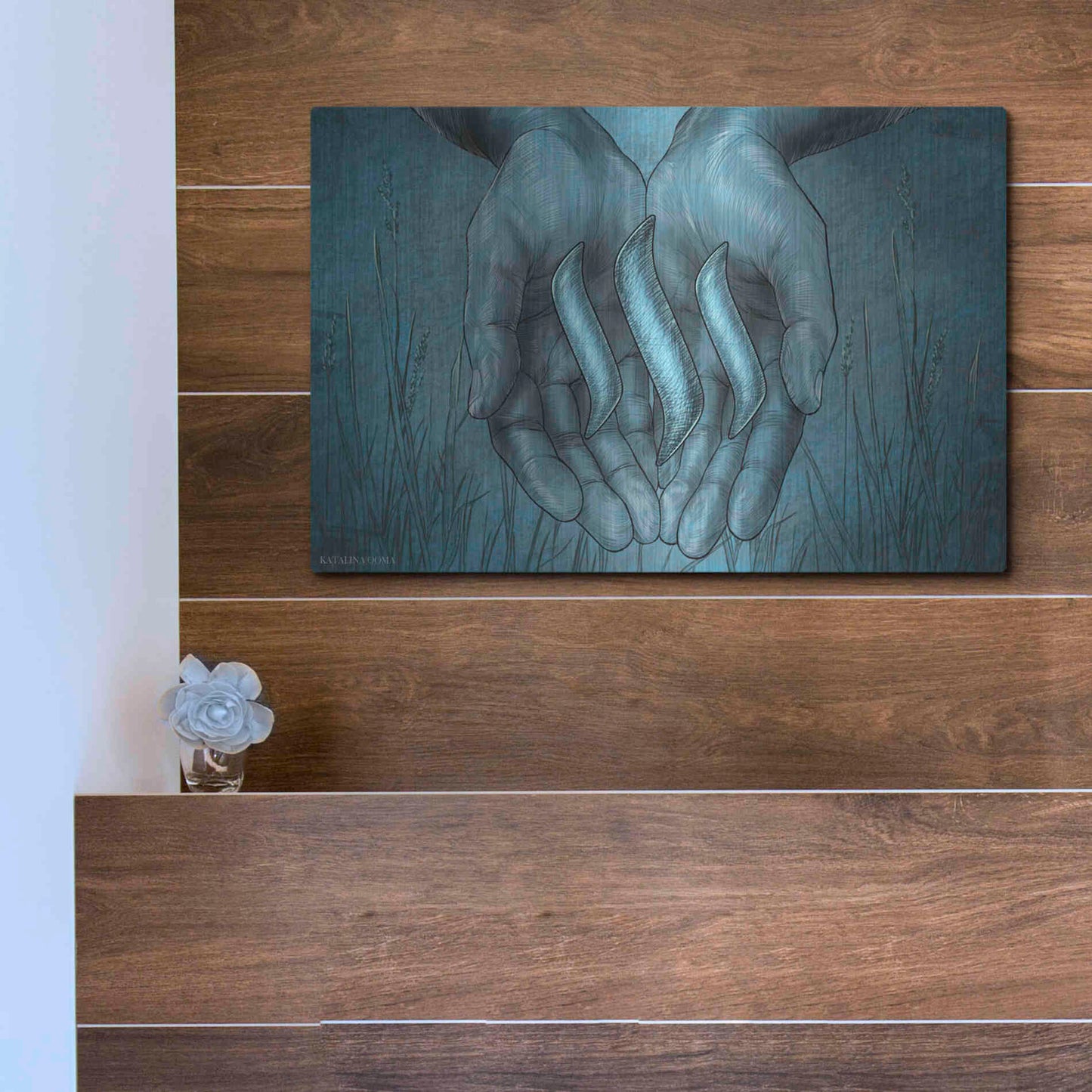 Luxe Metal Art 'Steem Crypto' by Katalina, Metal Wall Art,16x12