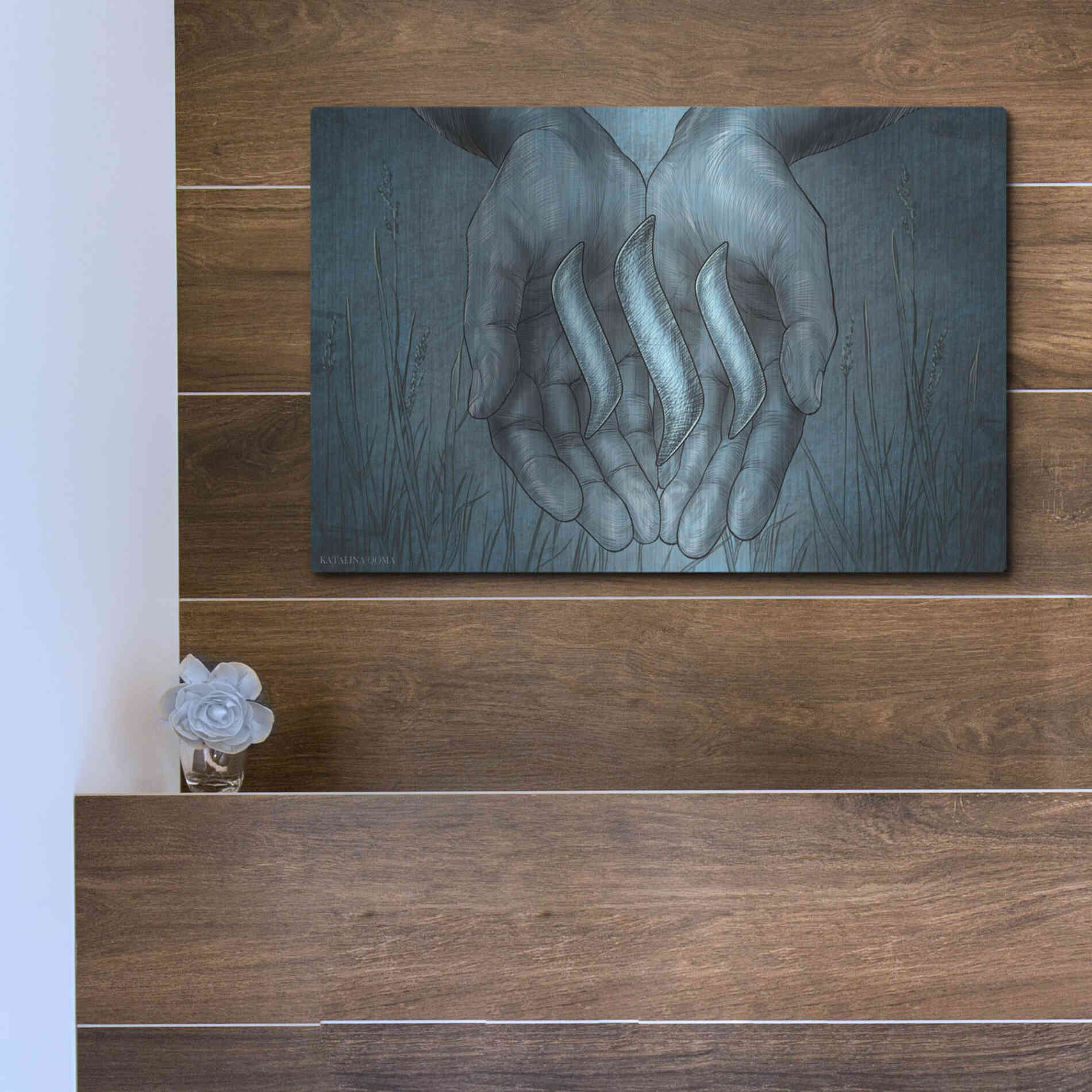 Luxe Metal Art 'Steem Crypto' by Katalina, Metal Wall Art,16x12