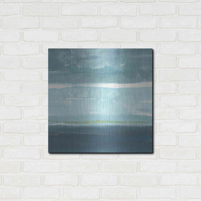 Luxe Metal Art 'Teal Horizon II' by Rob Delamater, Metal Wall Art,24x24