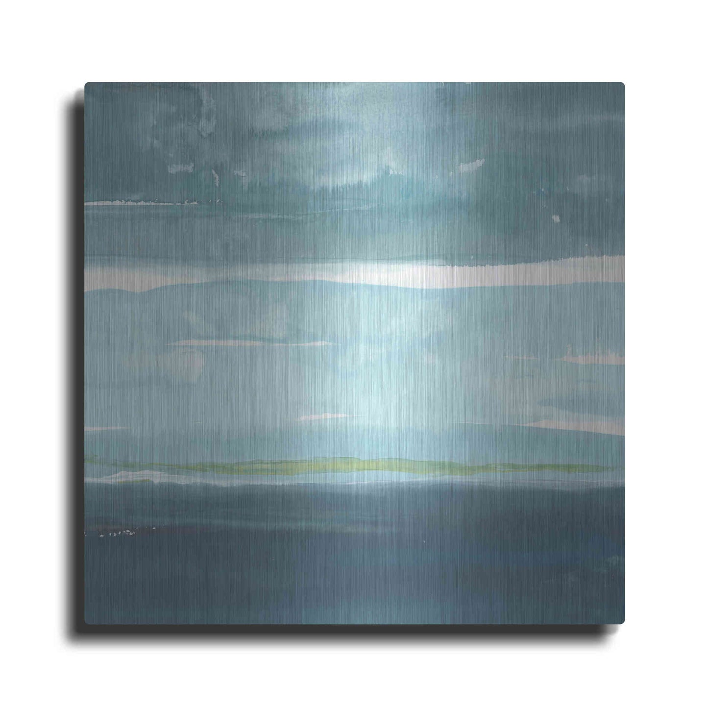 Luxe Metal Art 'Teal Horizon II' by Rob Delamater, Metal Wall Art