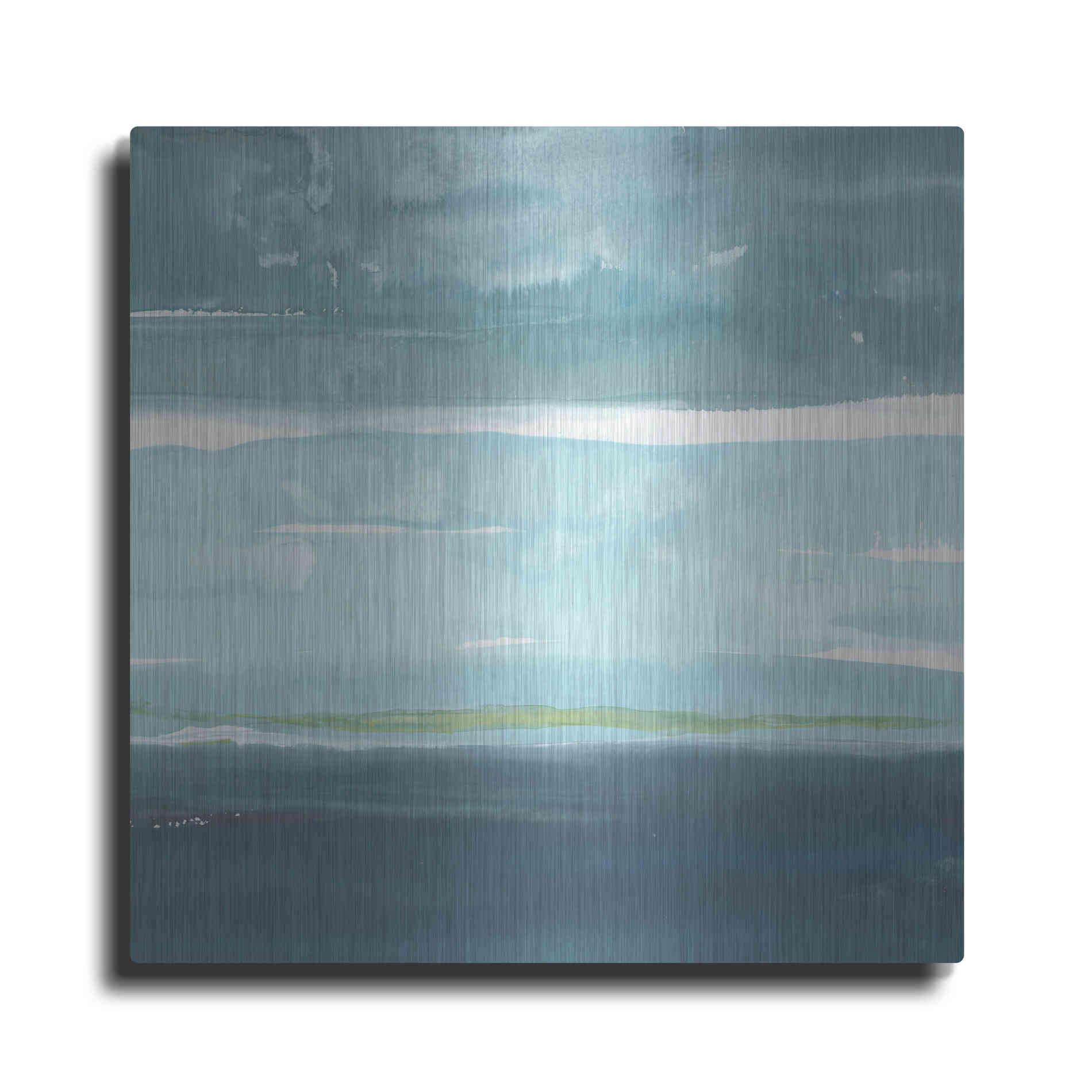 Luxe Metal Art 'Teal Horizon II' by Rob Delamater, Metal Wall Art