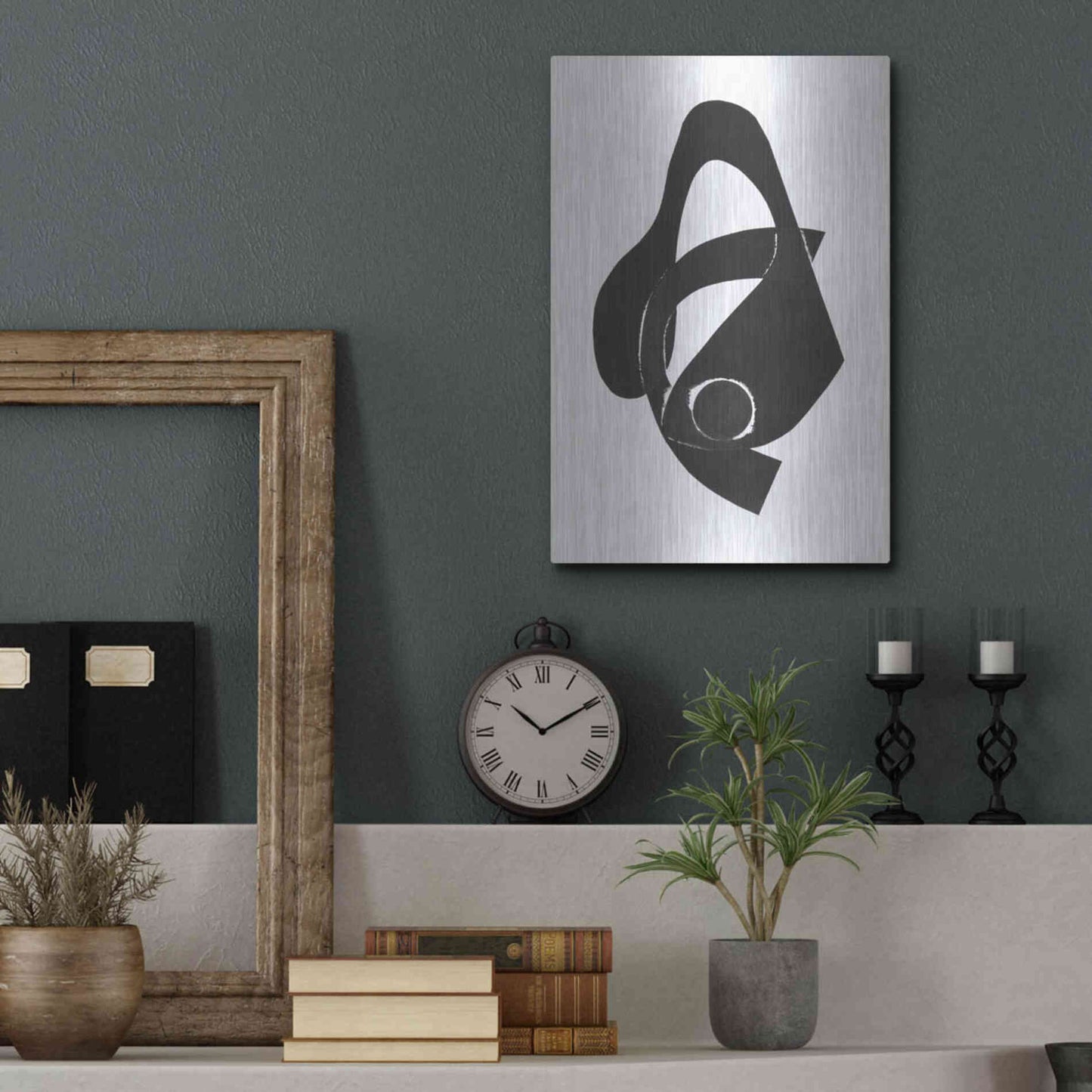 Luxe Metal Art 'Gizmo II' by Rob Delamater, Metal Wall Art,12x16