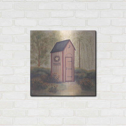 Luxe Metal Art 'Folk Art Outhouse I' by Pam Britton, Metal Wall Art,24x24