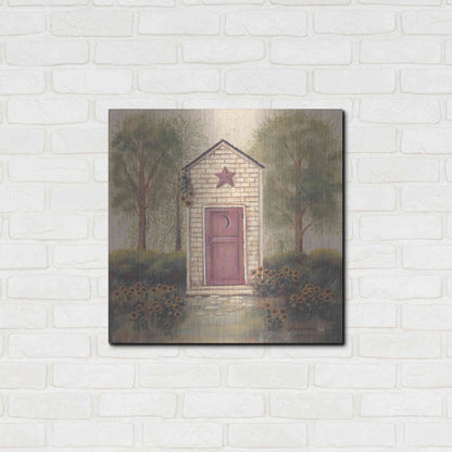 Luxe Metal Art 'Folk Art Outhouse III' by Pam Britton, Metal Wall Art,24x24