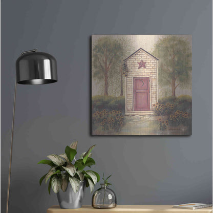 Luxe Metal Art 'Folk Art Outhouse III' by Pam Britton, Metal Wall Art,24x24