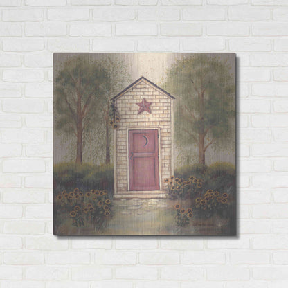 Luxe Metal Art 'Folk Art Outhouse III' by Pam Britton, Metal Wall Art,36x36