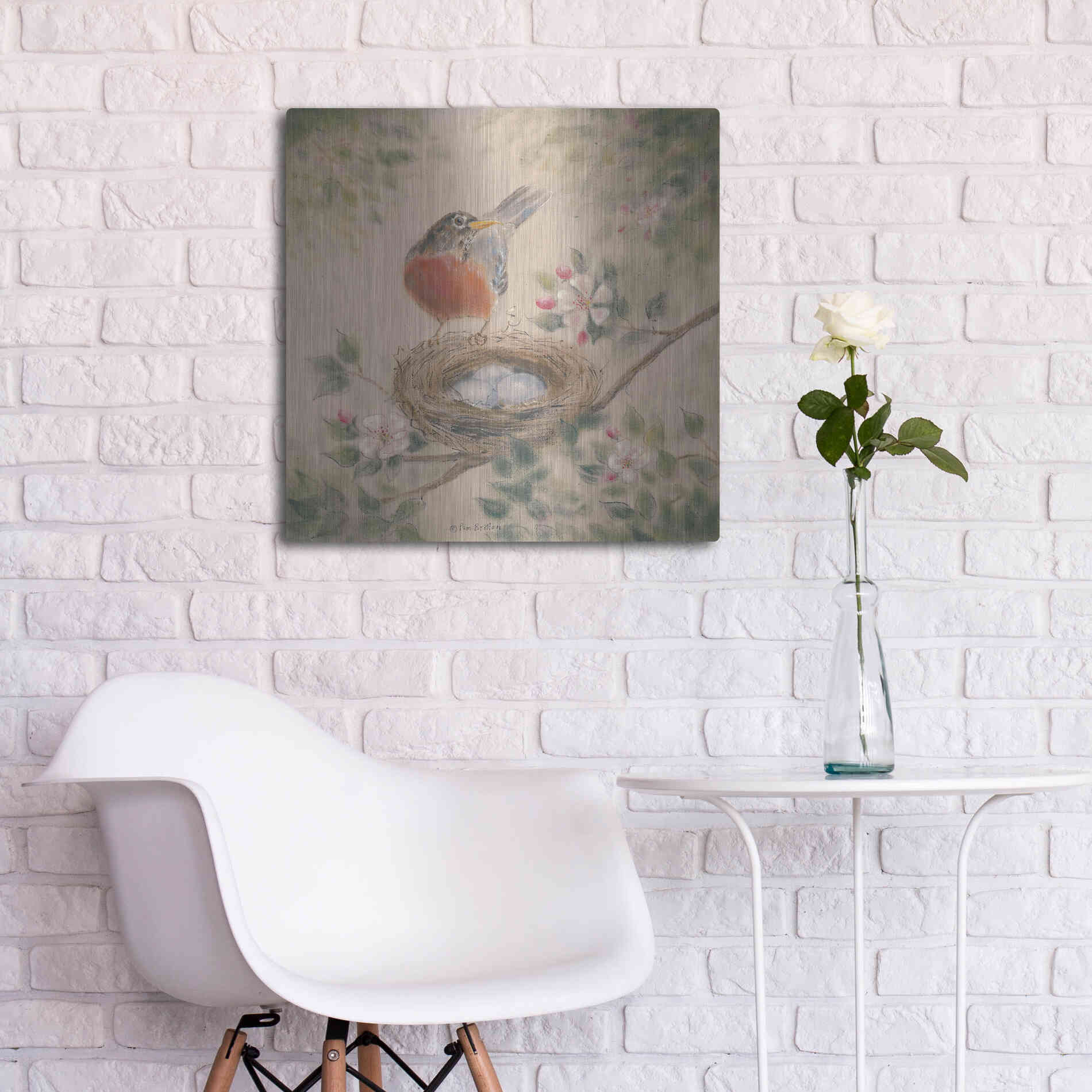 Luxe Metal Art 'Spring Eggs' by Pam Britton, Metal Wall Art,24x24