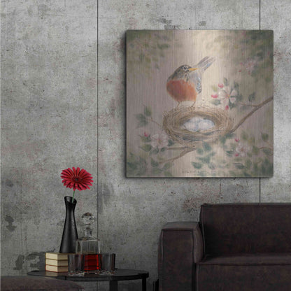Luxe Metal Art 'Spring Eggs' by Pam Britton, Metal Wall Art,36x36