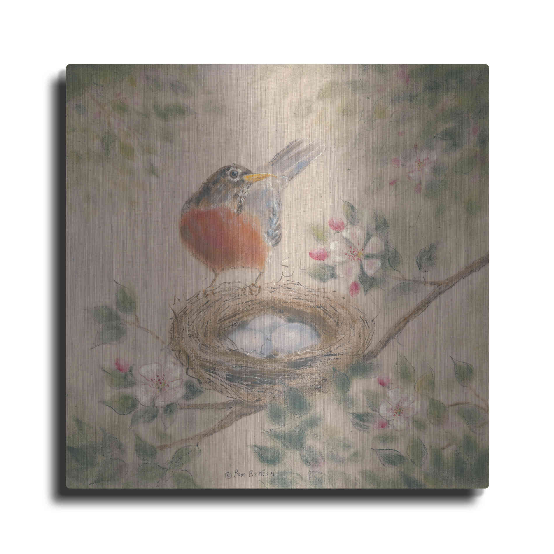 Luxe Metal Art 'Spring Eggs' by Pam Britton, Metal Wall Art