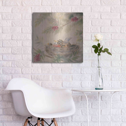 Luxe Metal Art 'Fledglings' by Pam Britton, Metal Wall Art,24x24