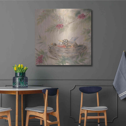 Luxe Metal Art 'Fledglings' by Pam Britton, Metal Wall Art,36x36