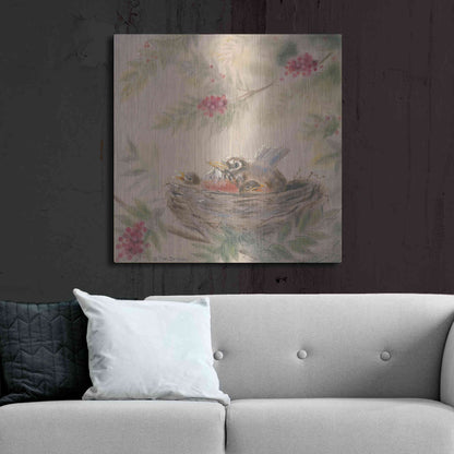 Luxe Metal Art 'Fledglings' by Pam Britton, Metal Wall Art,36x36