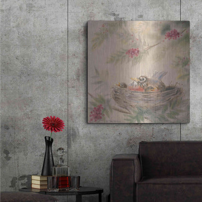 Luxe Metal Art 'Fledglings' by Pam Britton, Metal Wall Art,36x36