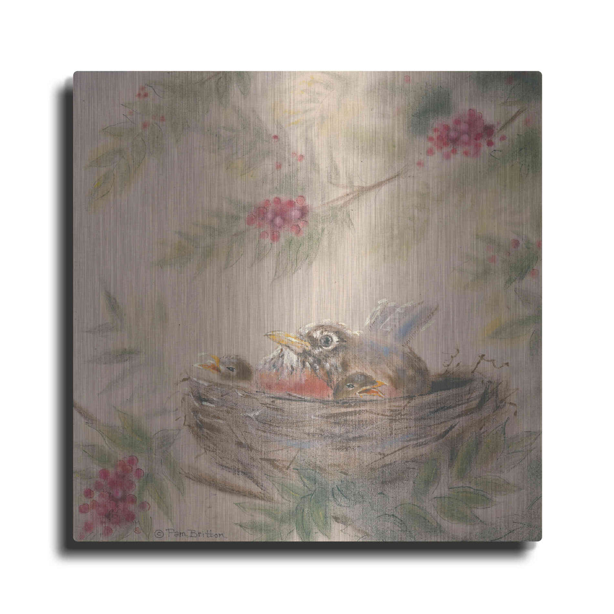 Luxe Metal Art 'Fledglings' by Pam Britton, Metal Wall Art