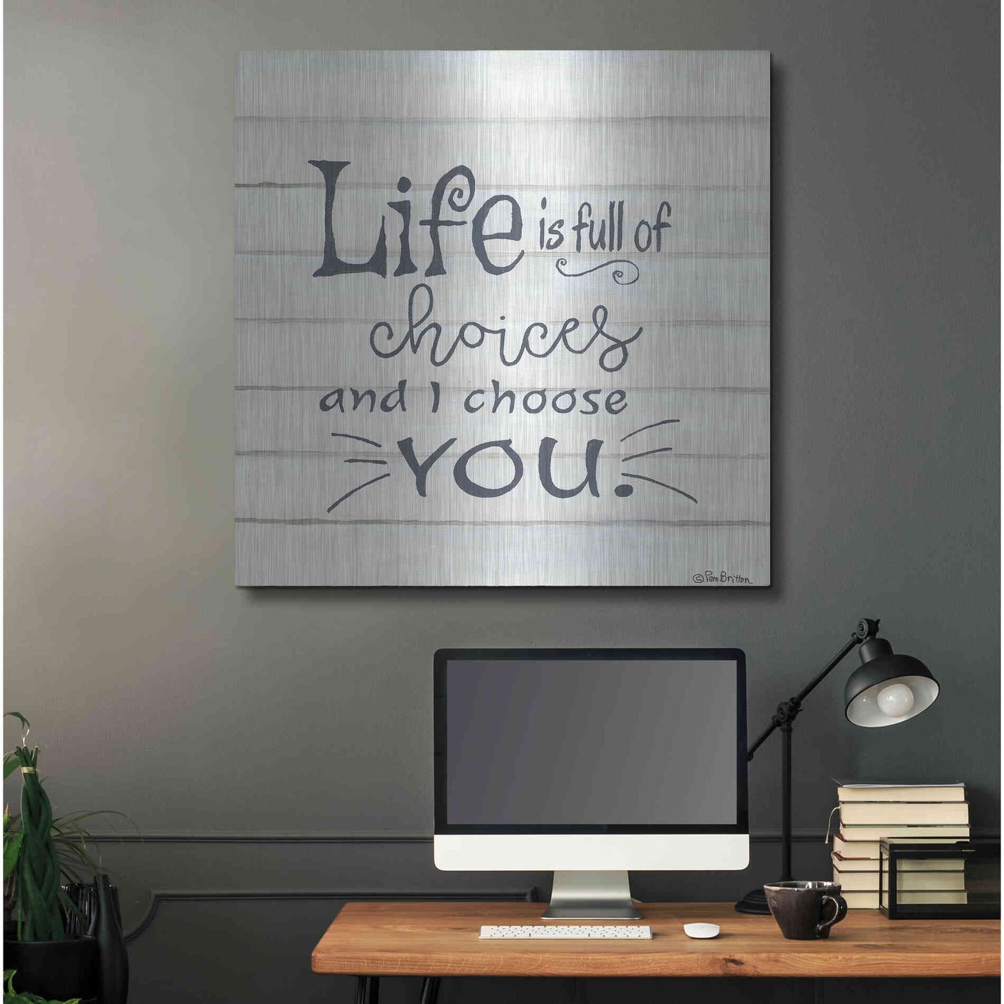 Luxe Metal Art 'I Choose You' by Pam Britton, Metal Wall Art,36x36
