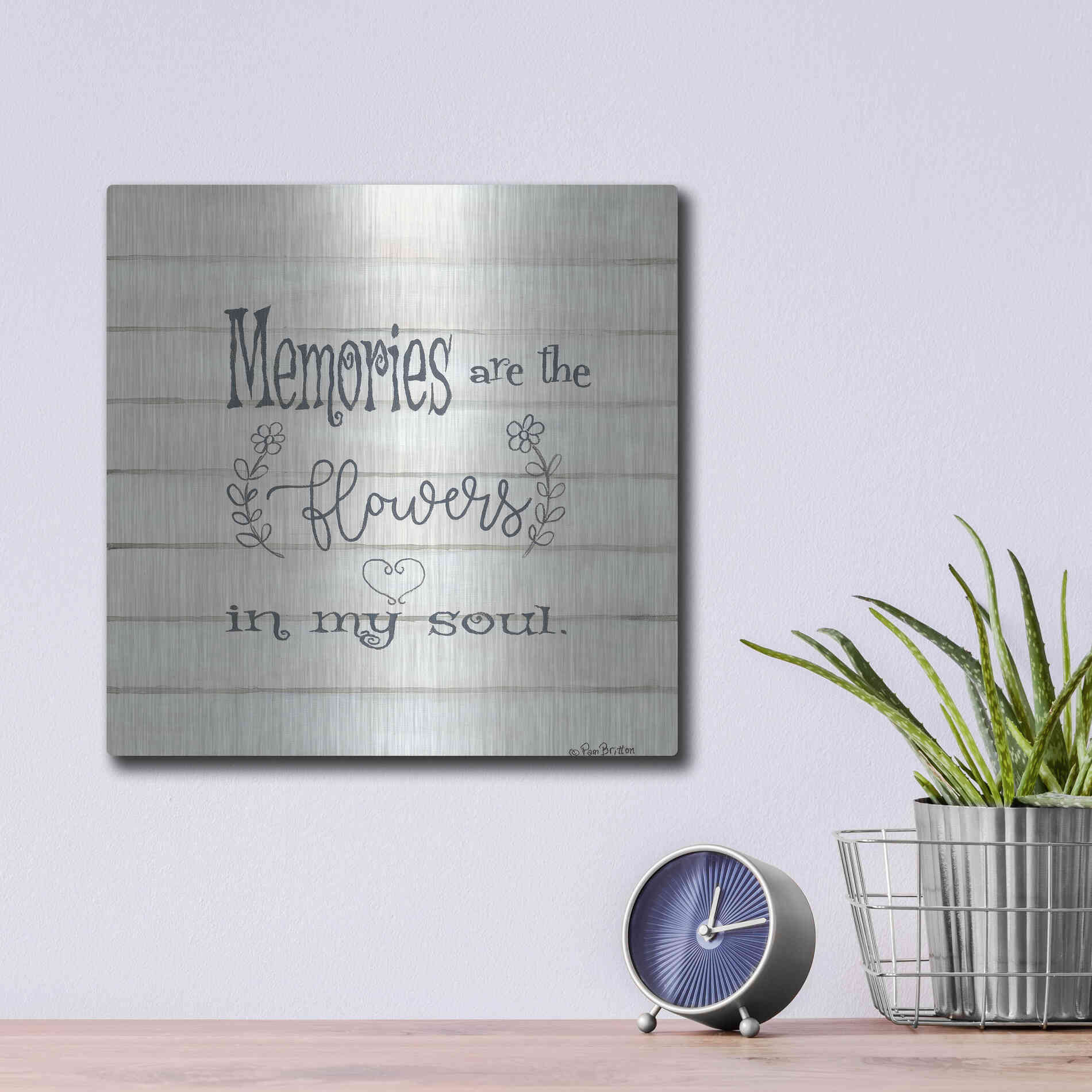 Luxe Metal Art 'Memories' by Pam Britton, Metal Wall Art,12x12