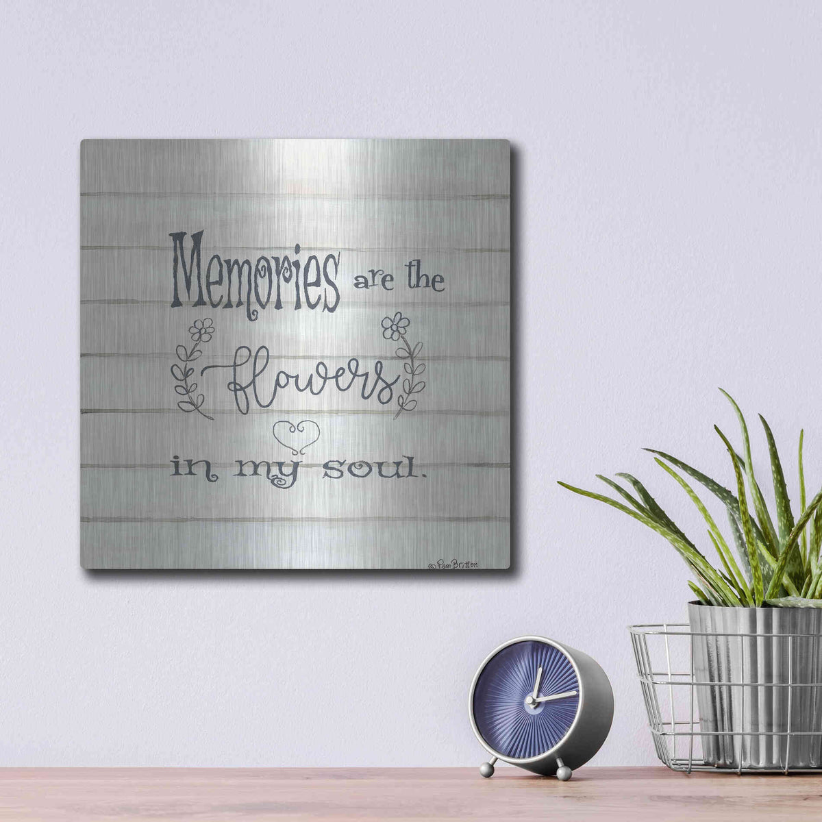 Luxe Metal Art 'Memories' by Pam Britton, Metal Wall Art,12x12