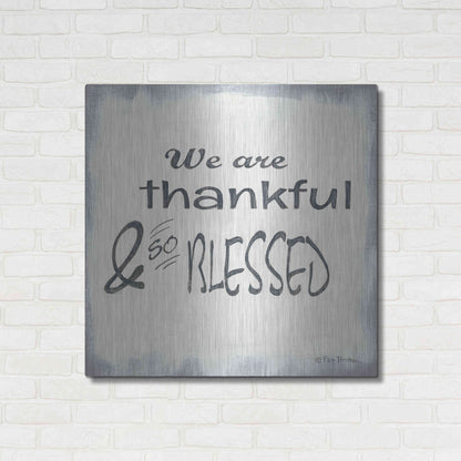 Luxe Metal Art 'Thankful & Blessed' by Pam Britton, Metal Wall Art,36x36