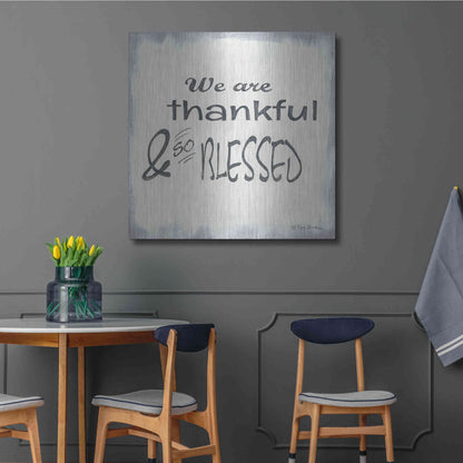 Luxe Metal Art 'Thankful & Blessed' by Pam Britton, Metal Wall Art,36x36