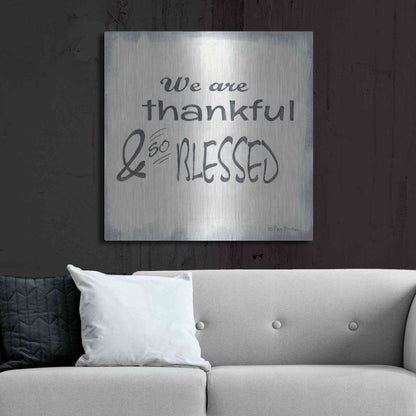 Luxe Metal Art 'Thankful & Blessed' by Pam Britton, Metal Wall Art,36x36