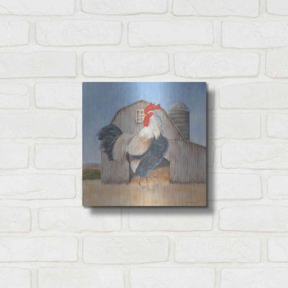Luxe Metal Art 'Country Rooster' by Pam Britton, Metal Wall Art,12x12
