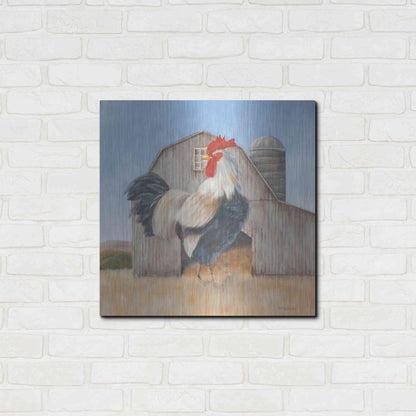 Luxe Metal Art 'Country Rooster' by Pam Britton, Metal Wall Art,24x24
