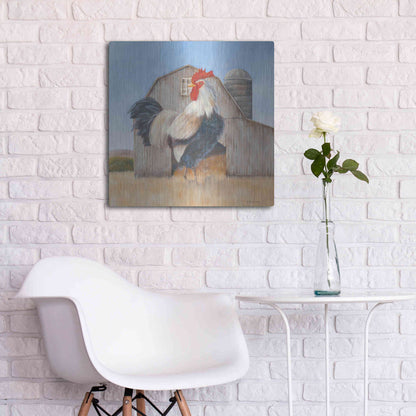 Luxe Metal Art 'Country Rooster' by Pam Britton, Metal Wall Art,24x24