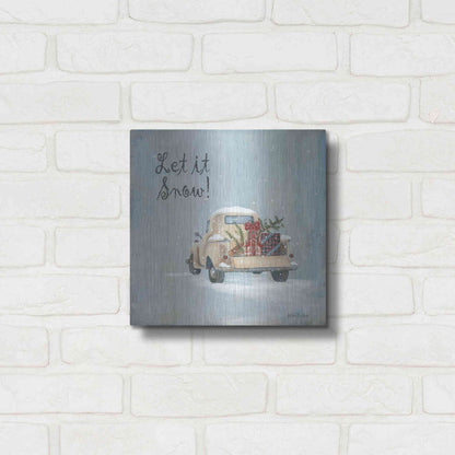 Luxe Metal Art 'Let It Snow' by Pam Britton, Metal Wall Art,12x12