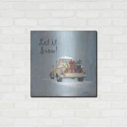 Luxe Metal Art 'Let It Snow' by Pam Britton, Metal Wall Art,24x24