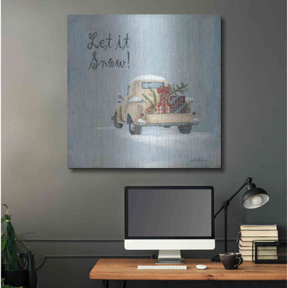 Luxe Metal Art 'Let It Snow' by Pam Britton, Metal Wall Art,36x36