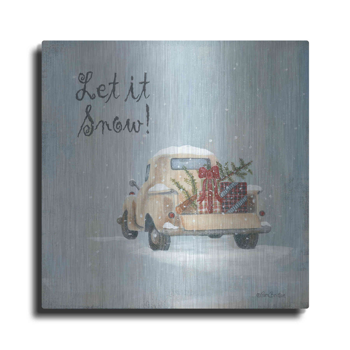 Luxe Metal Art 'Let It Snow' by Pam Britton, Metal Wall Art