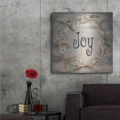 Luxe Metal Art 'Jingle Joy Wreath' by Pam Britton, Metal Wall Art,36x36