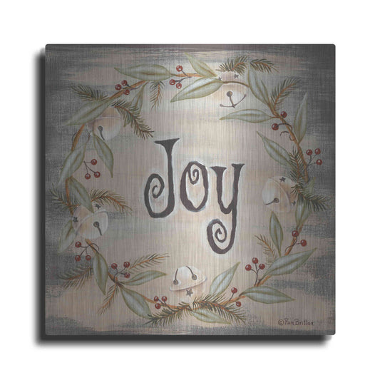 Luxe Metal Art 'Jingle Joy Wreath' by Pam Britton, Metal Wall Art