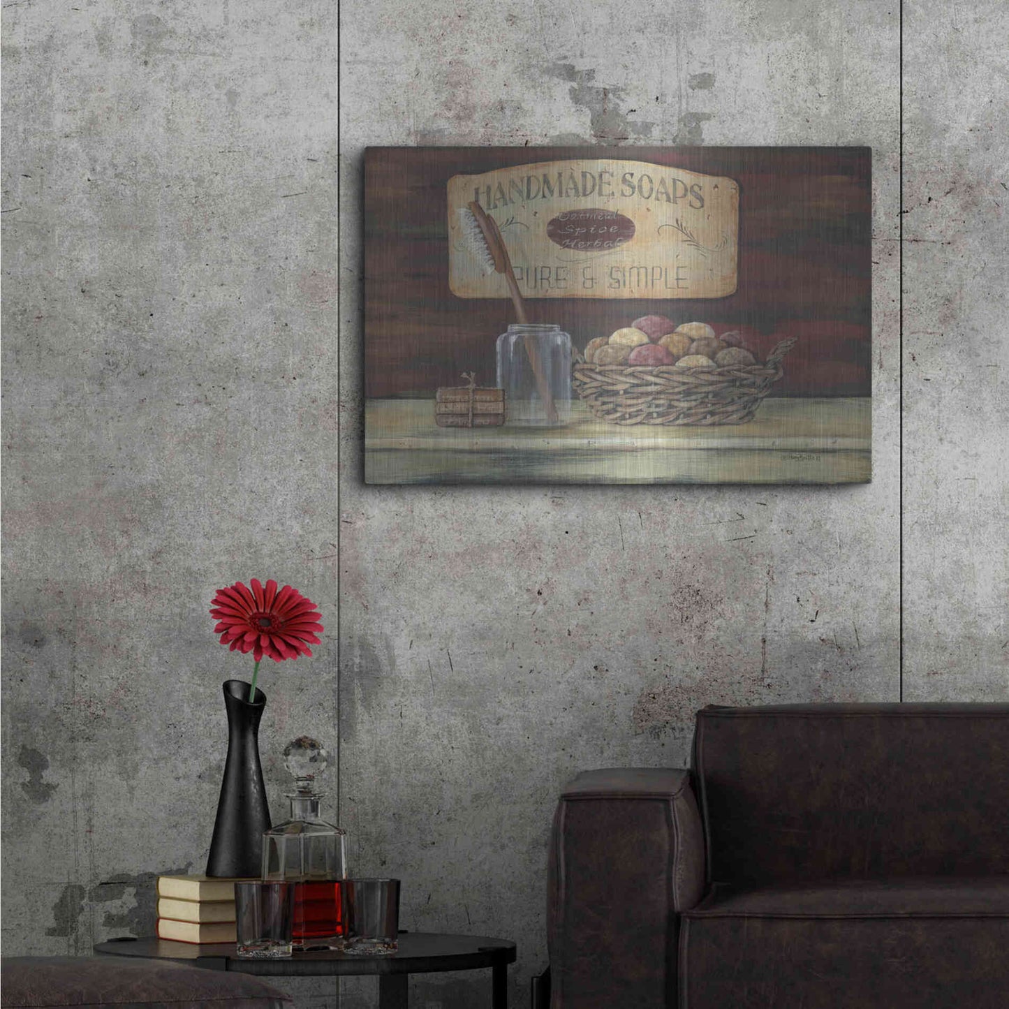 Luxe Metal Art 'Handmade Soaps' by Pam Britton, Metal Wall Art,36x24