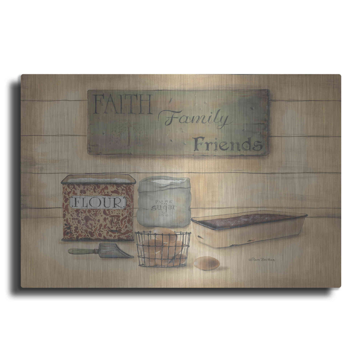 Luxe Metal Art 'Faith Family Friends' by Pam Britton, Metal Wall Art