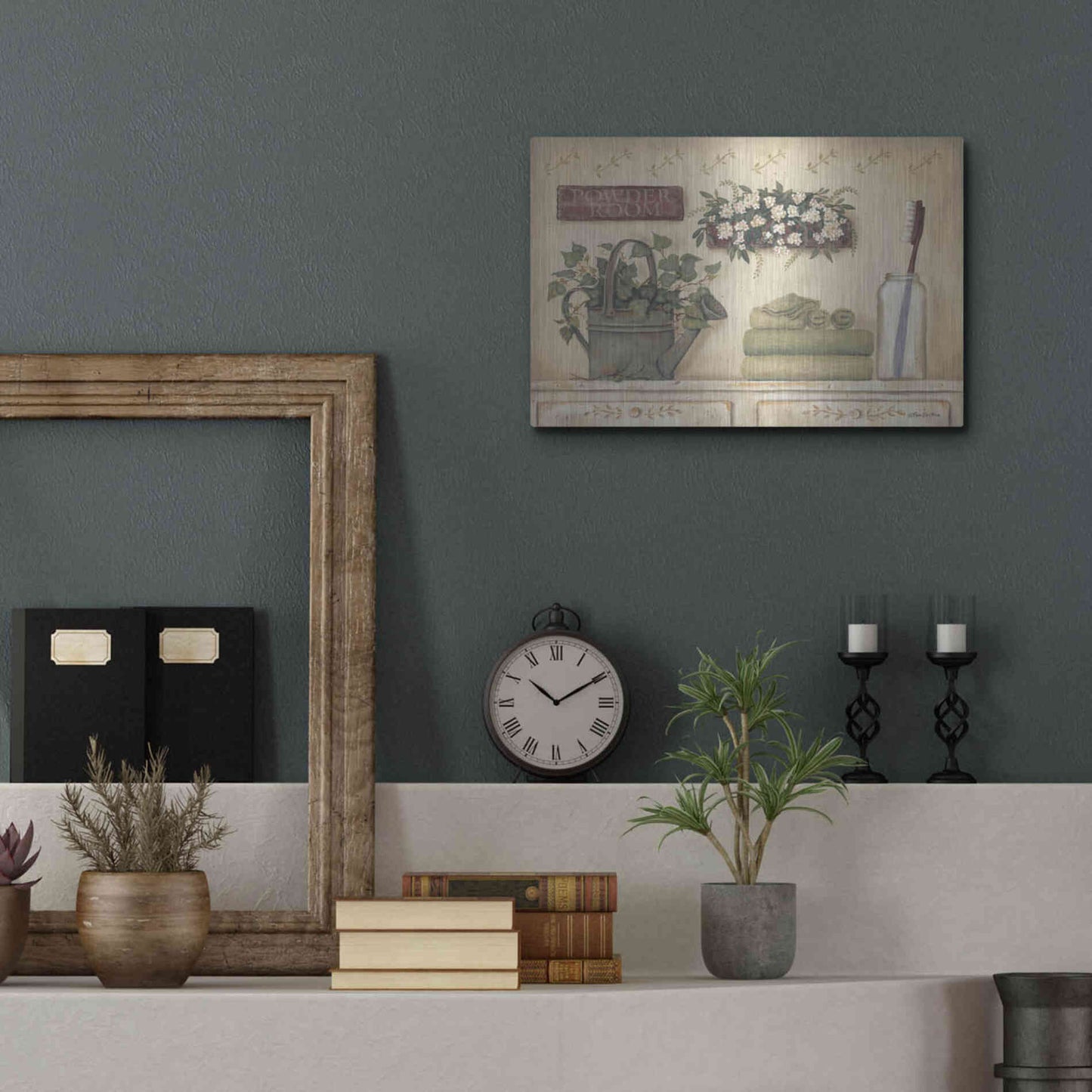 Luxe Metal Art 'Powder Room' by Pam Britton, Metal Wall Art,16x12