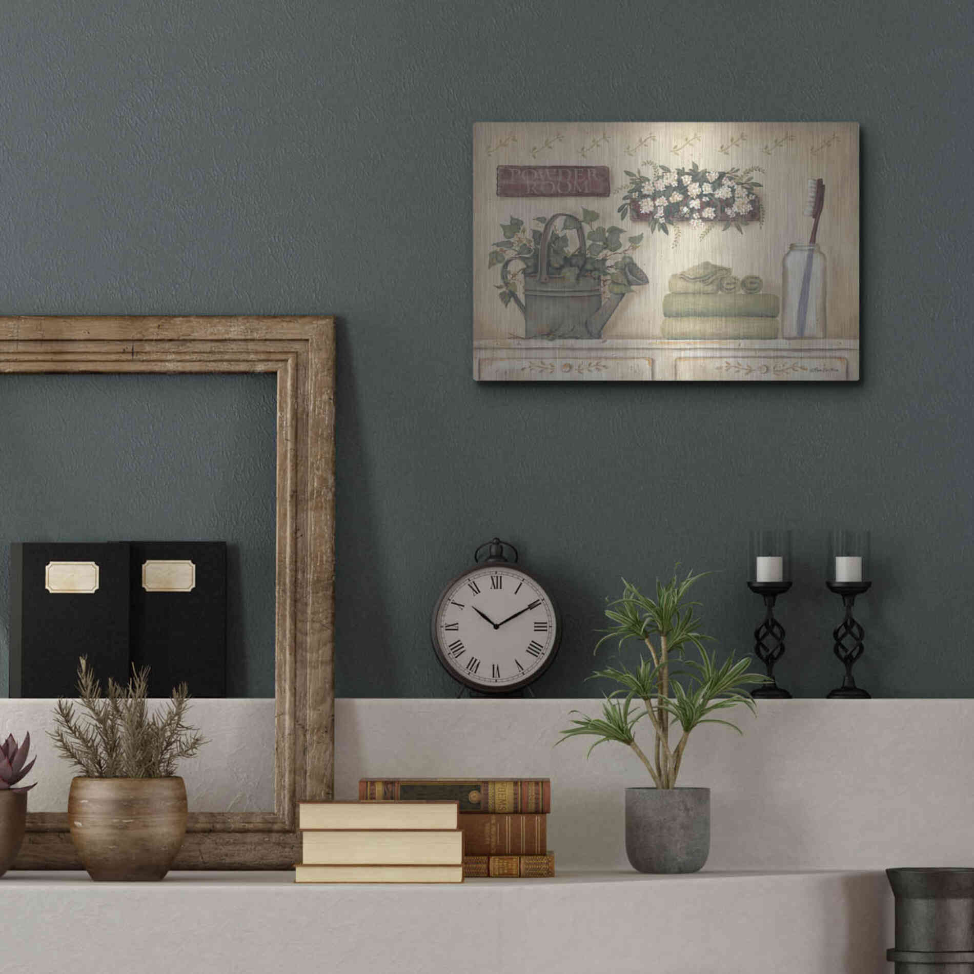 Luxe Metal Art 'Powder Room' by Pam Britton, Metal Wall Art,16x12