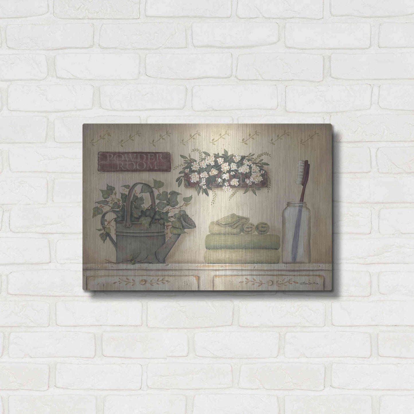 Luxe Metal Art 'Powder Room' by Pam Britton, Metal Wall Art,24x16