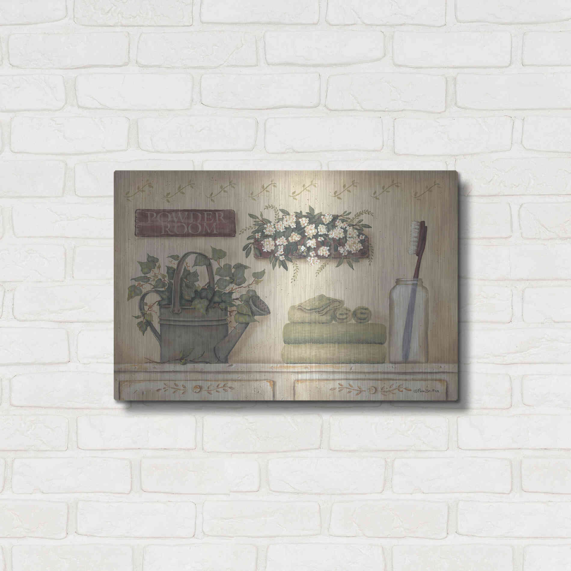Luxe Metal Art 'Powder Room' by Pam Britton, Metal Wall Art,24x16