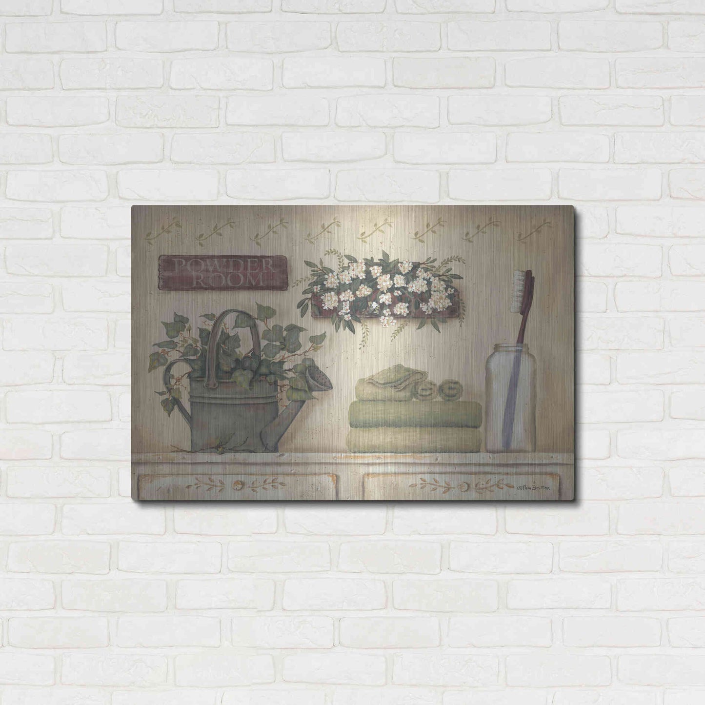 Luxe Metal Art 'Powder Room' by Pam Britton, Metal Wall Art,36x24