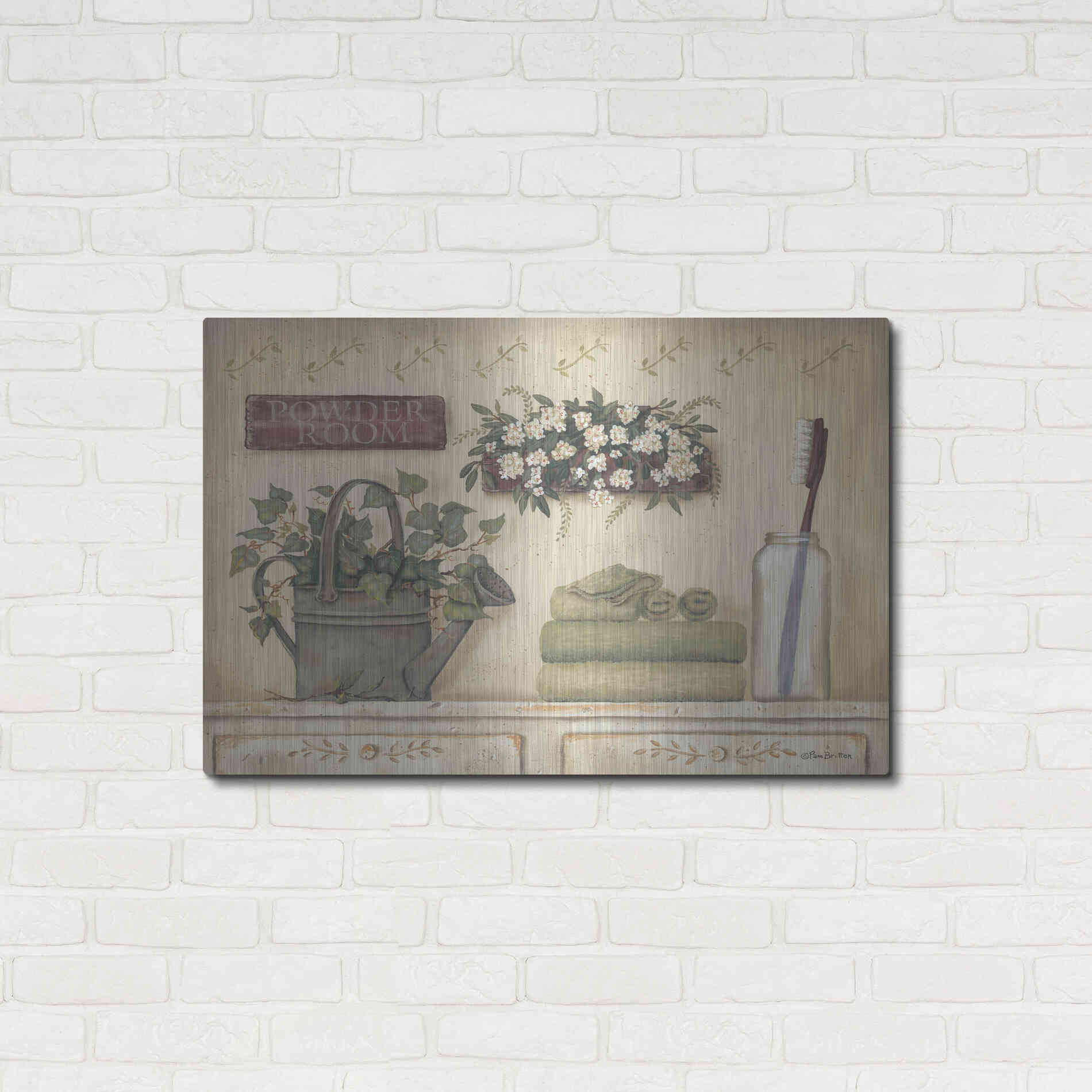 Luxe Metal Art 'Powder Room' by Pam Britton, Metal Wall Art,36x24